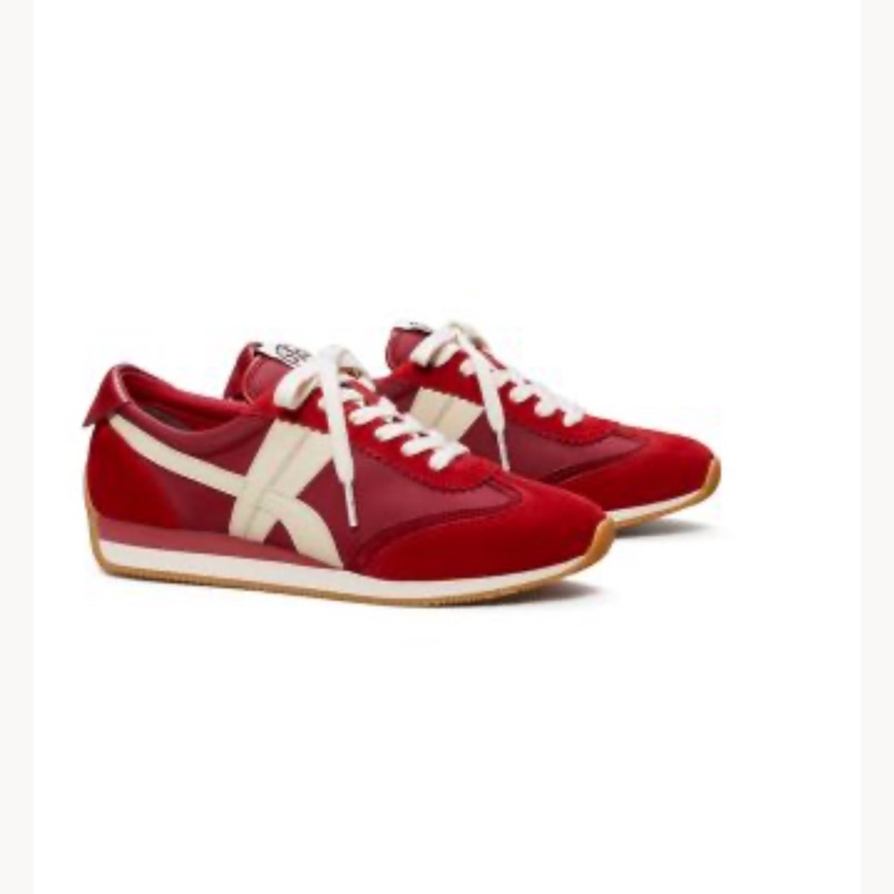 ⚜️Tory Burch Berry and Cream Women's Hank Sneakers